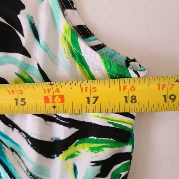 Harper 241 Womens Palm Frond Print Sleeveless Dress Large - Picture 7 of 10